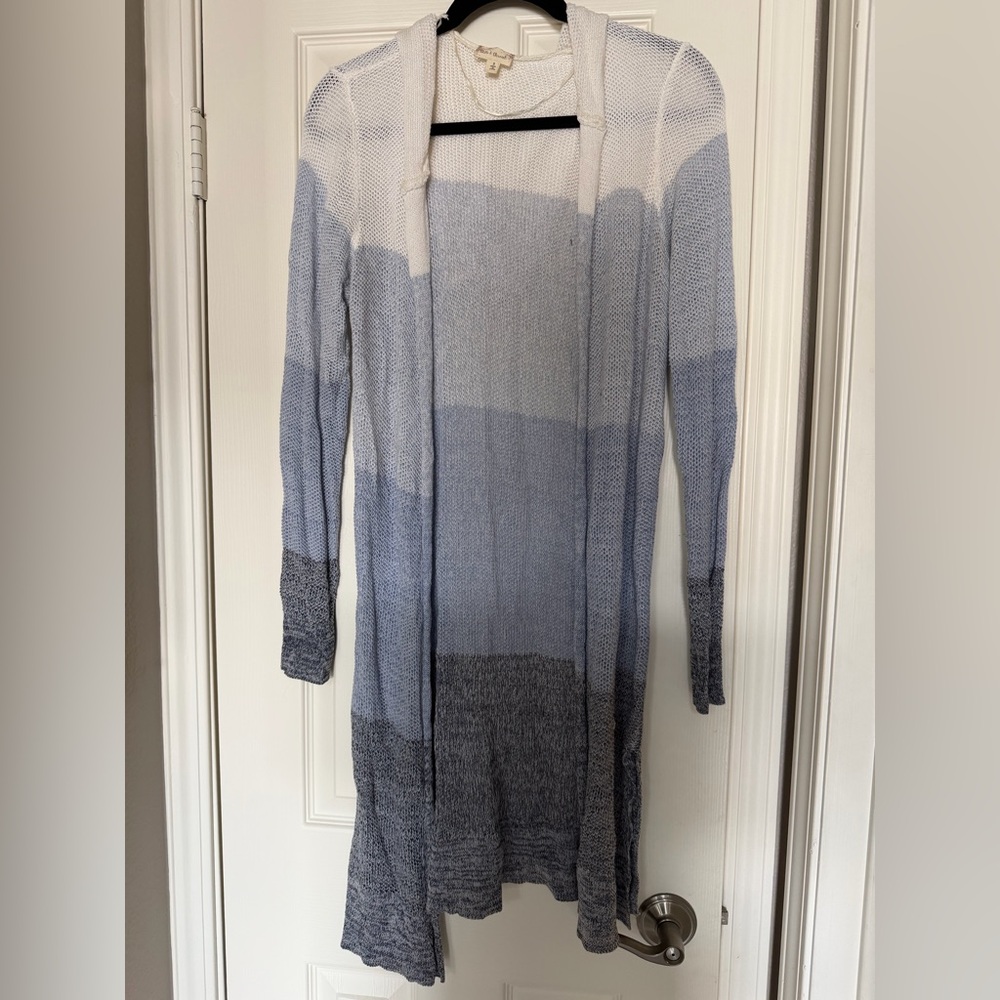Hem & Thread Blue and Gray Ombre Cardigan